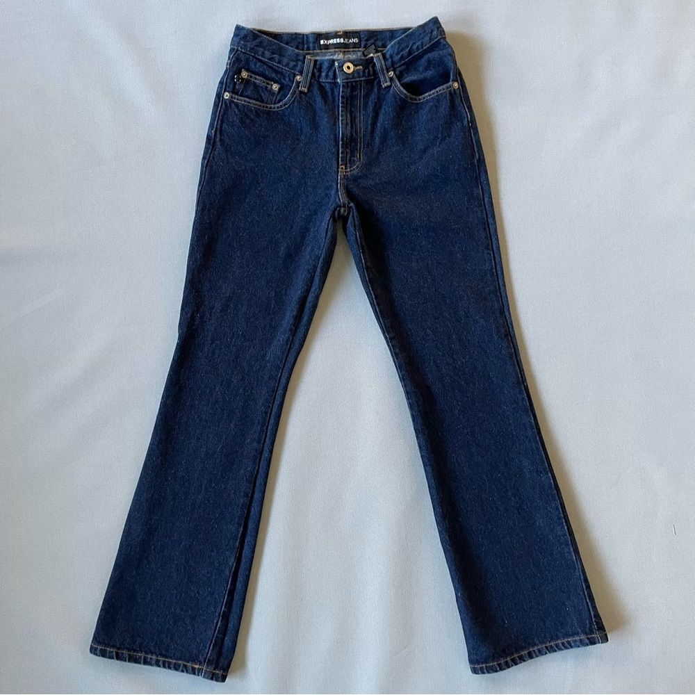 Vintage Express Dark Denim Flare Jeans Junior Women’s Size 3/4